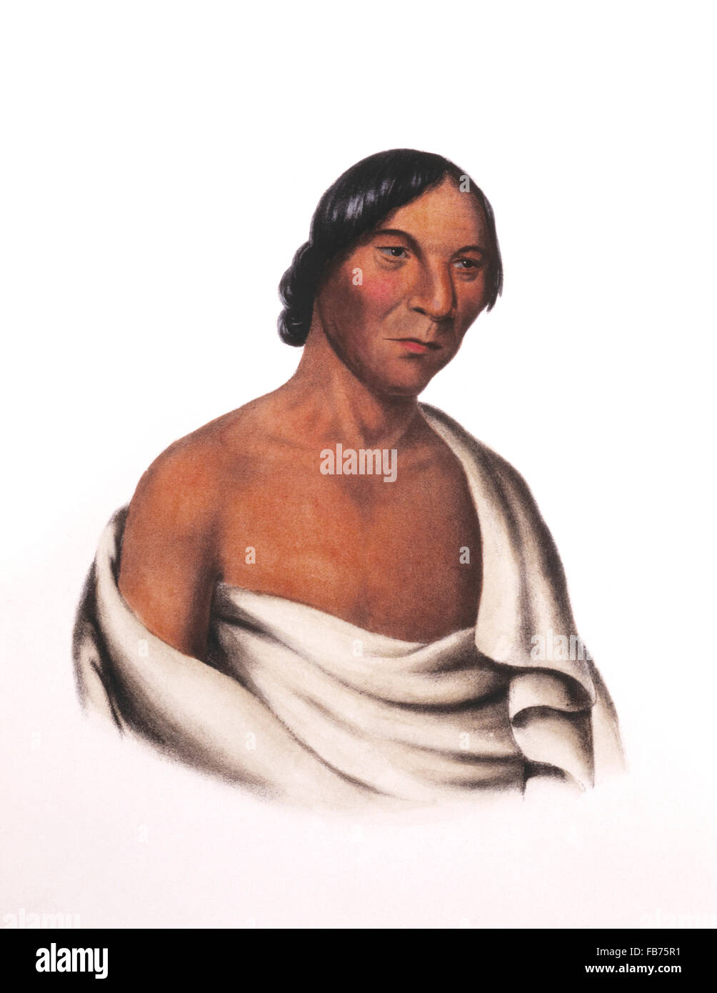 Ohyawamincekee or Otyawanimeehee, Yellow Thunder, Chippewa Chief, Copy by Charles Bird King of a Painting by James Otto Lewis, circa 1826 Stock Photo