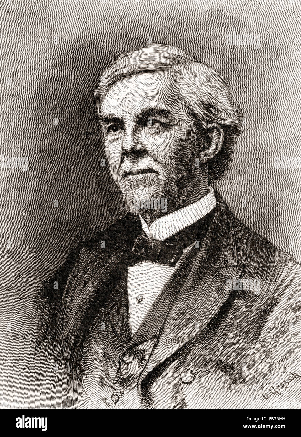 Oliver Wendell Holmes, Sr., 1809 – 1894.  American physician, poet, professor, lecturer and author. Stock Photo