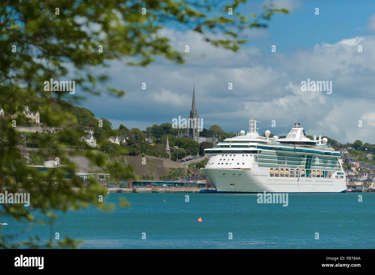 Royal Caribbean's cruise ship 'Brilliance of the Seas' moored in the Cobh Cruise Terminal, Port of Cork, Ireland Stock Photo
