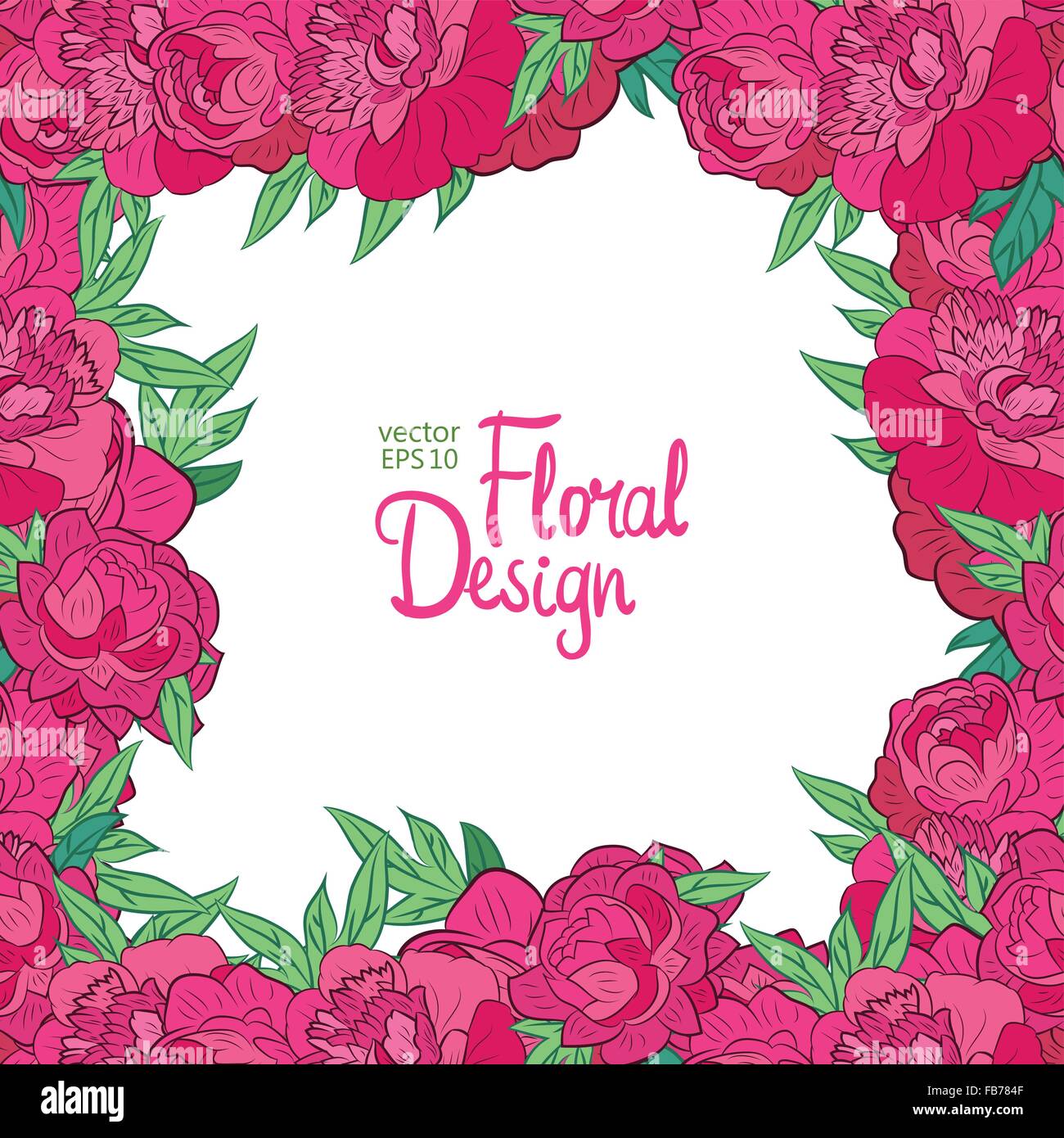 Vector frame with peonies Stock Vector Image & Art - Alamy