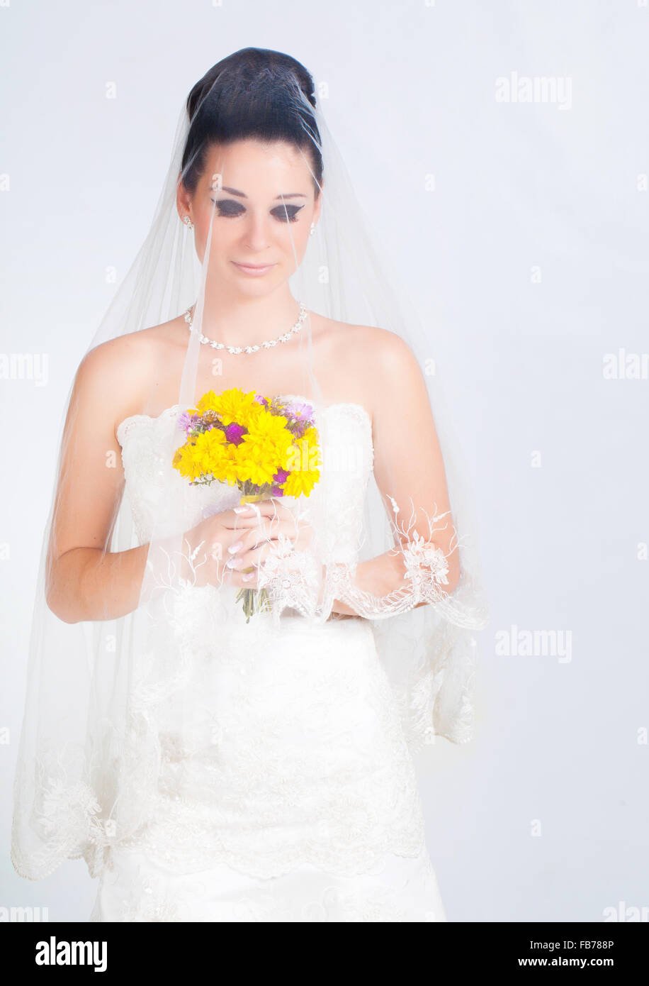 Bride portrait in studio Stock Photo - Alamy