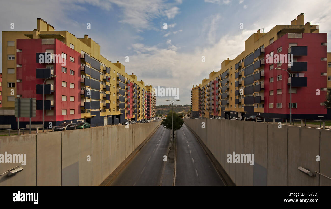 Colourful apartment buildings in lisbon suburb Stock Photo Alamy