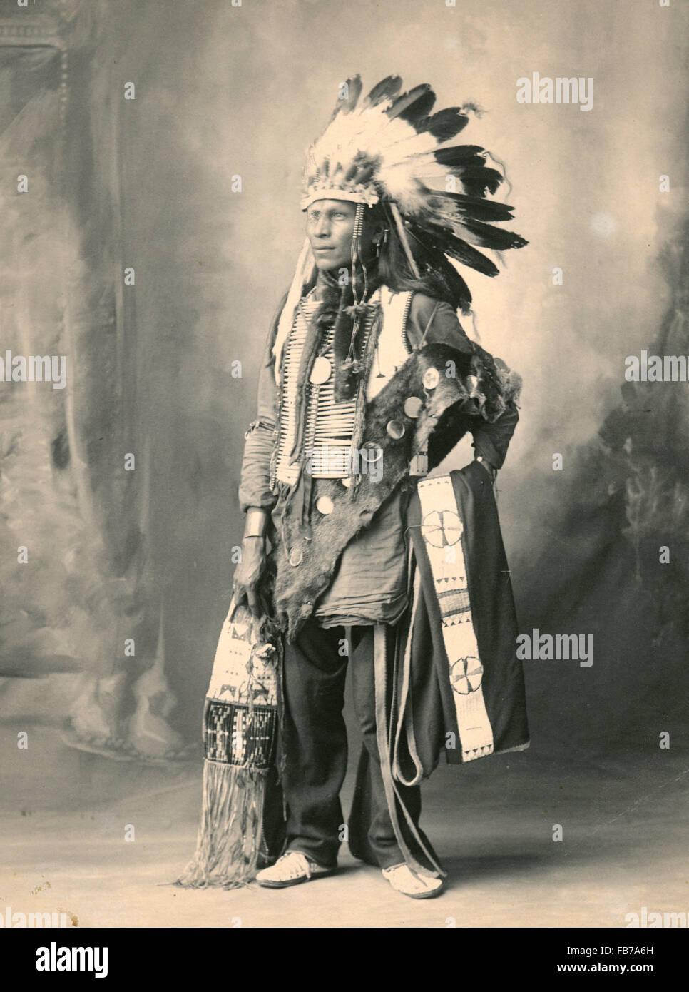 Native American Indian, Spotted Horse, Sioux Indian Stock Photo