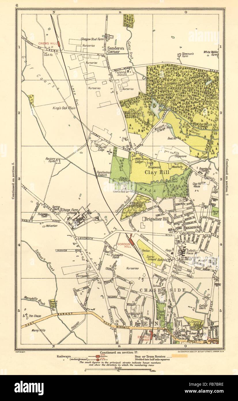 ENFIELD Clay Hill, Chase Side,Gordon Hill,Crews Hill, Brigadier Hill
