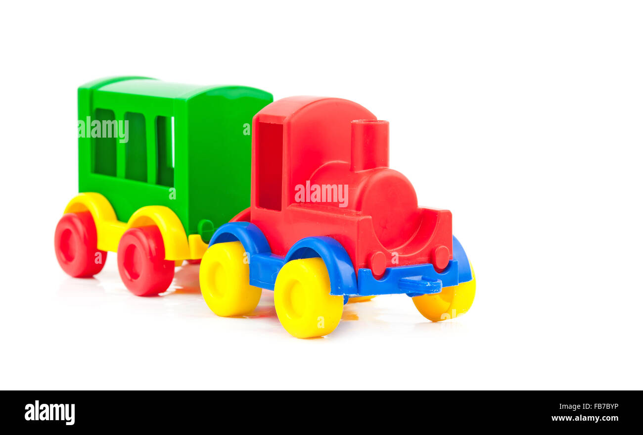 White Train Set toy train isolated on the white background Stock Photo - Alamy