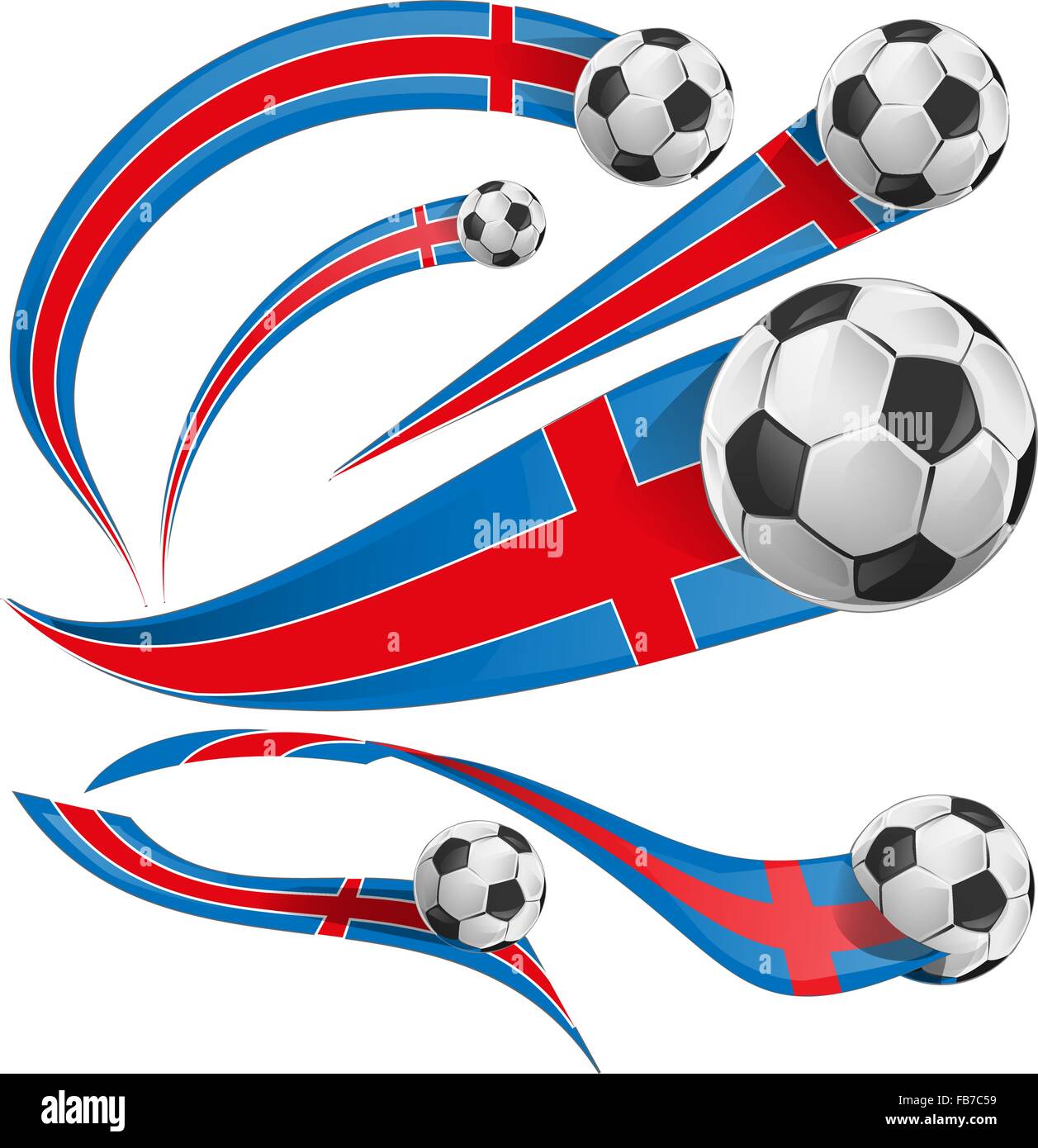 iceland flag with soccer ball isolated Stock Vector