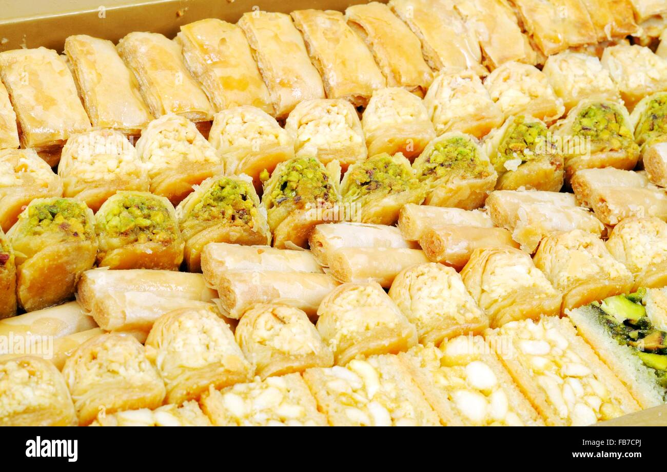 Lebanese fresh sweets Stock Photo - Alamy