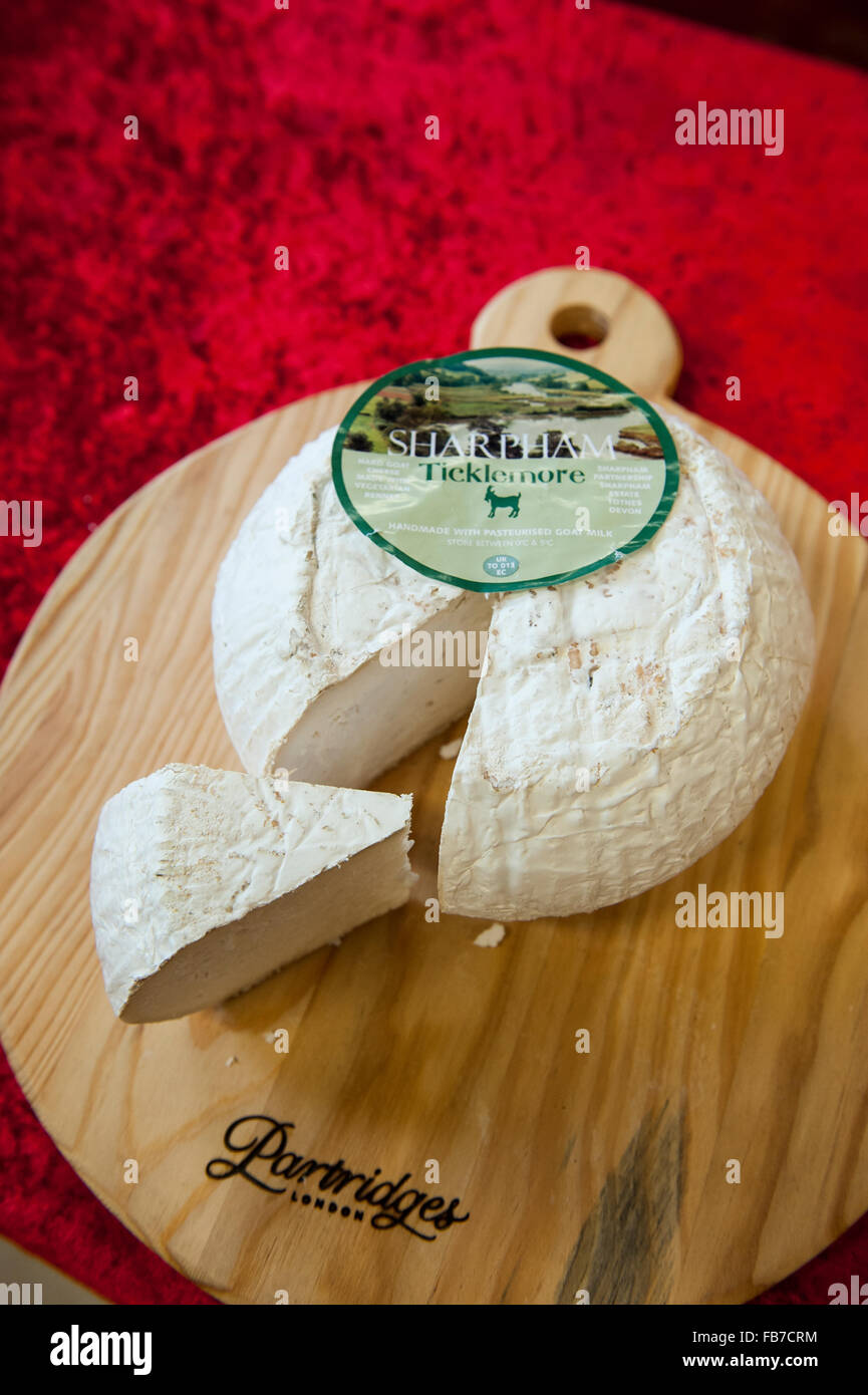 The Sharpham Ticklemore Goat is a pasteurised, semi-hard goat milk ...