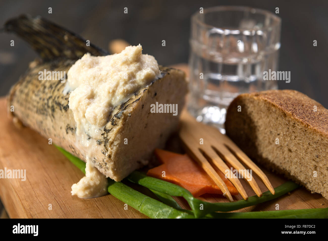 A traditional Jewish dinner includes stuffed pike with horseradish