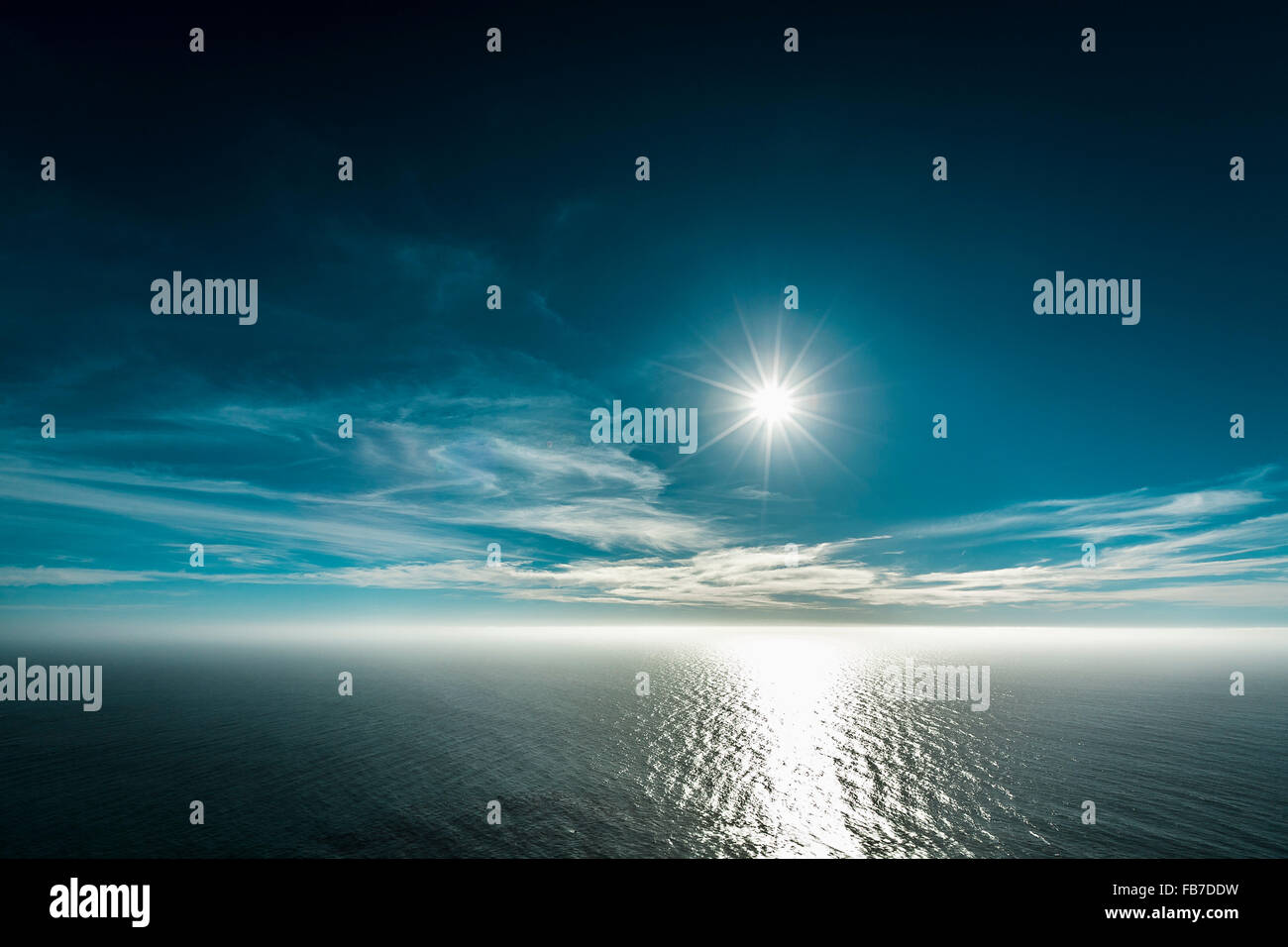 Scenic view of sea against bright sky Stock Photo