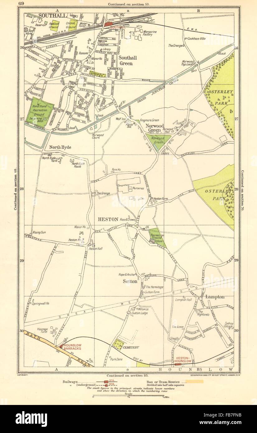 HESTON Hounslow,Lampton,Norwood Green,Southall,North Hyde,Sutton, 1923