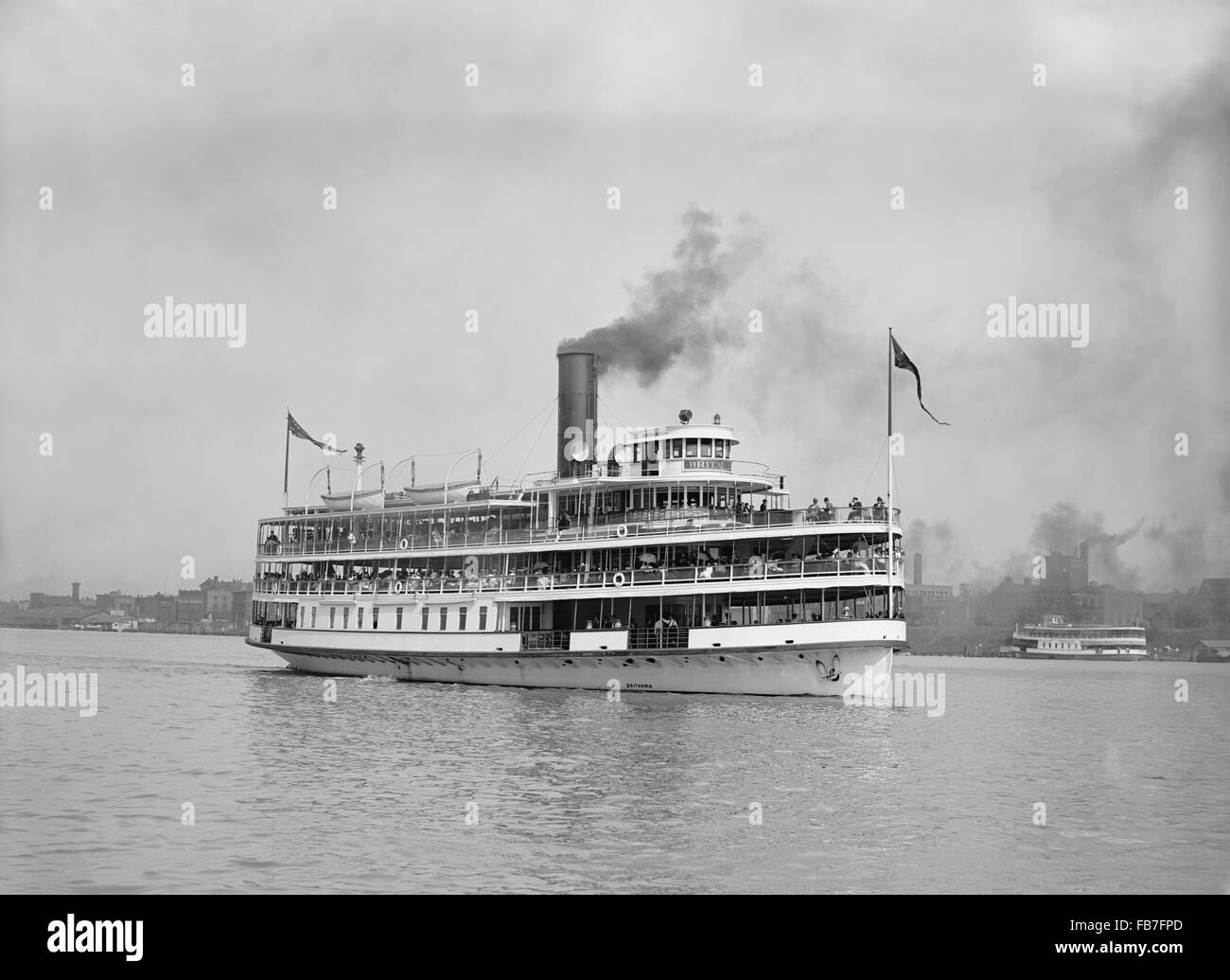 Steamer Britannia, Detroit, Michigan, USA, circa 1910 Stock Photo