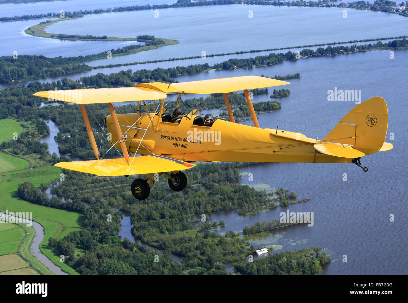 Tiger Moth air to air shoot in Holland Stock Photo