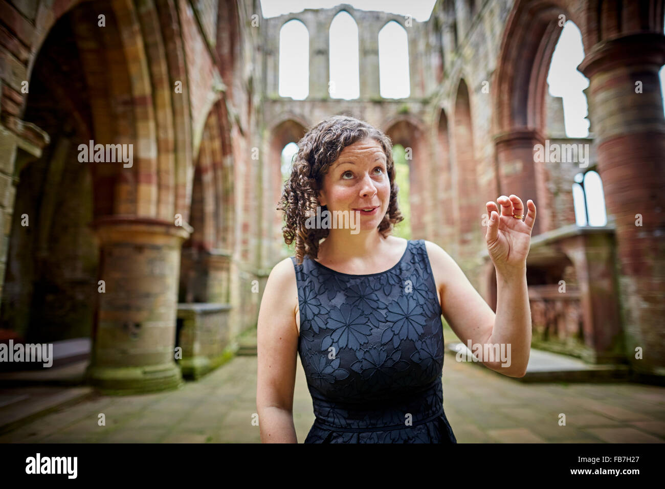 BBC Music day 'for the love of music'  Hadrian's Wall of Sound 2015 at Lanercost Priory Anna Flannagan Soprano opera singer  sou Stock Photo