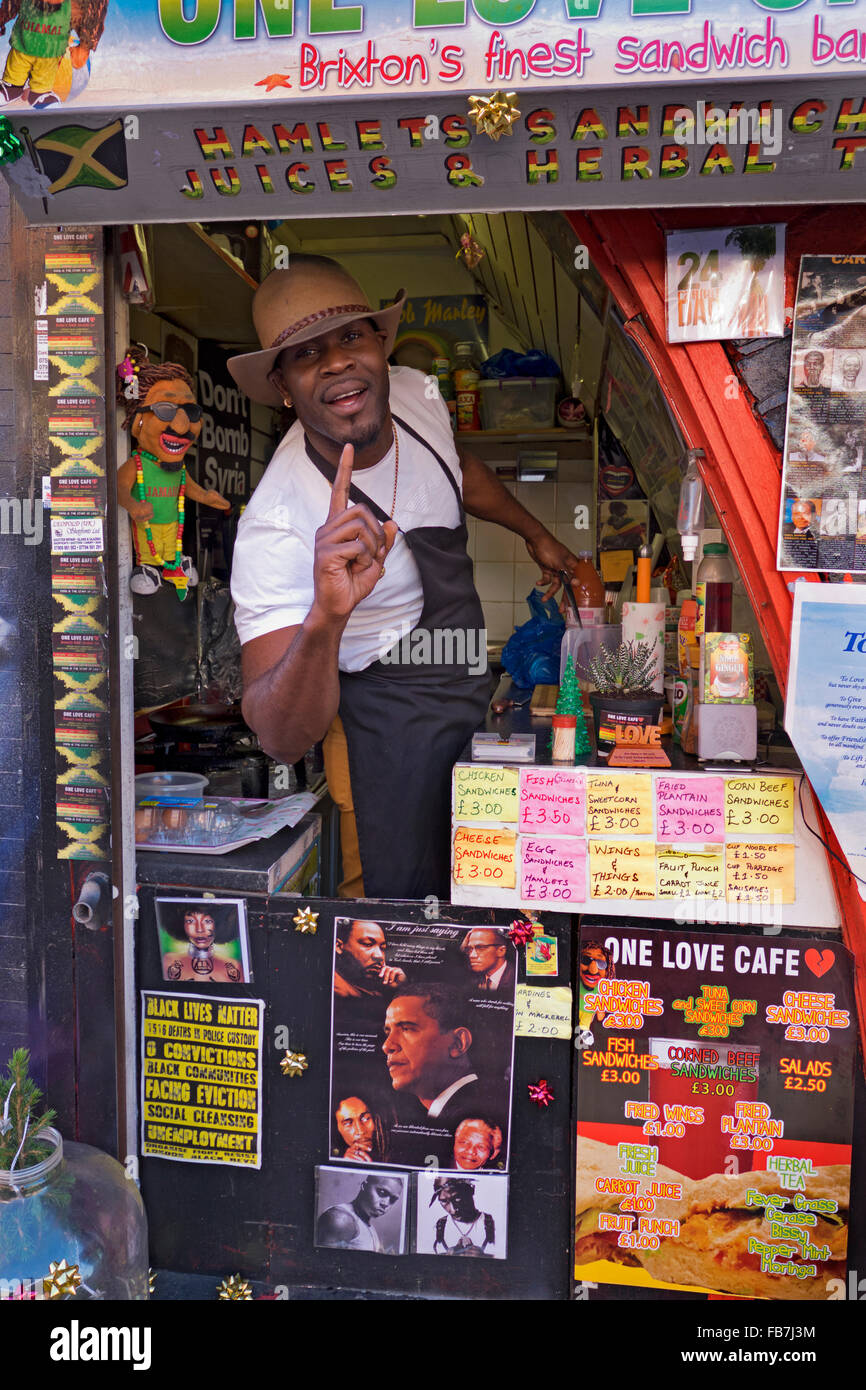 The one love cafe in Station Road Brixton South London Stock Photo Alamy