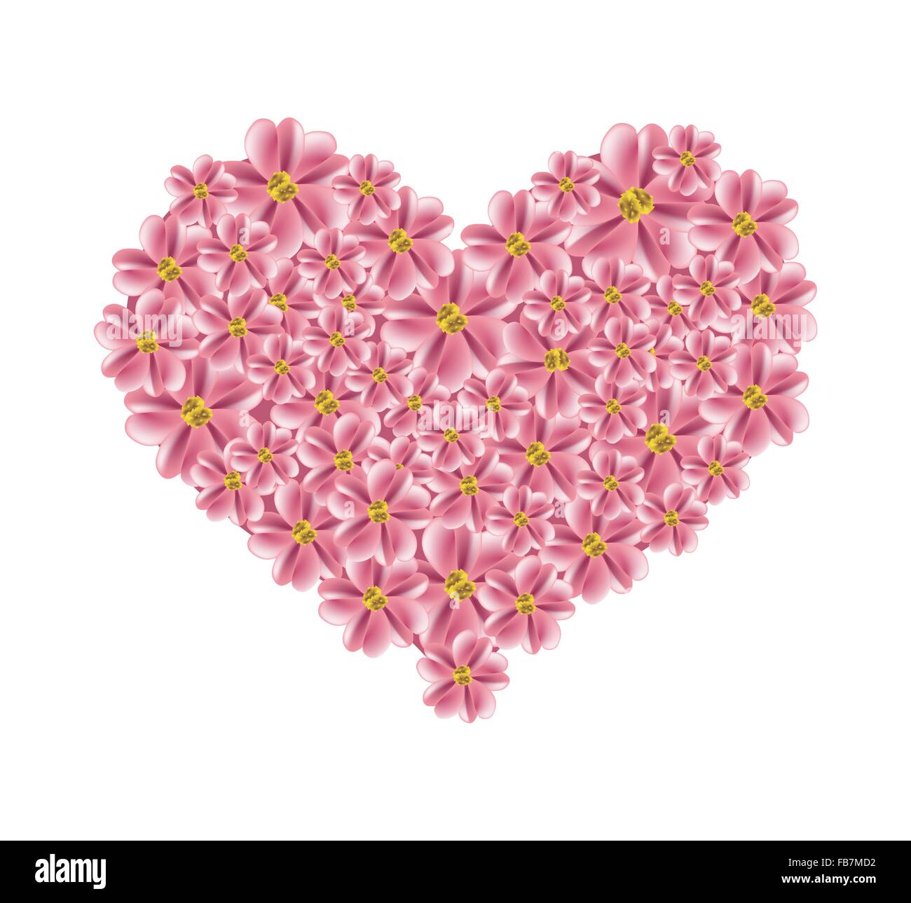 Love Concept, Illustration of Old Rose Yarrow Flowers or Achillea ...
