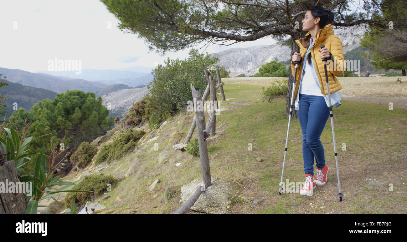 Female hiker looking out hi-res stock photography and images - Alamy