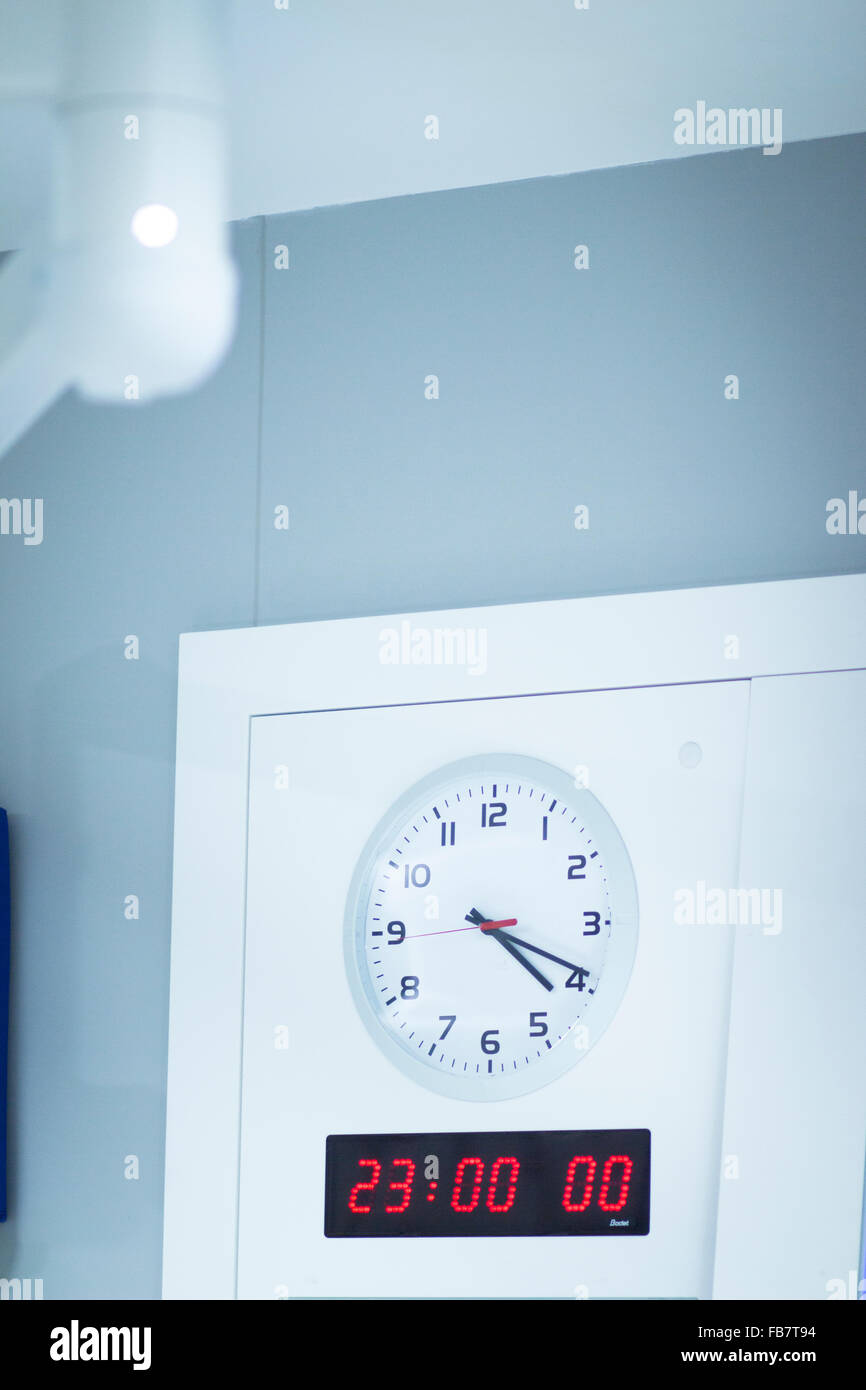 Hospital operating room clock photo Stock Photo Alamy