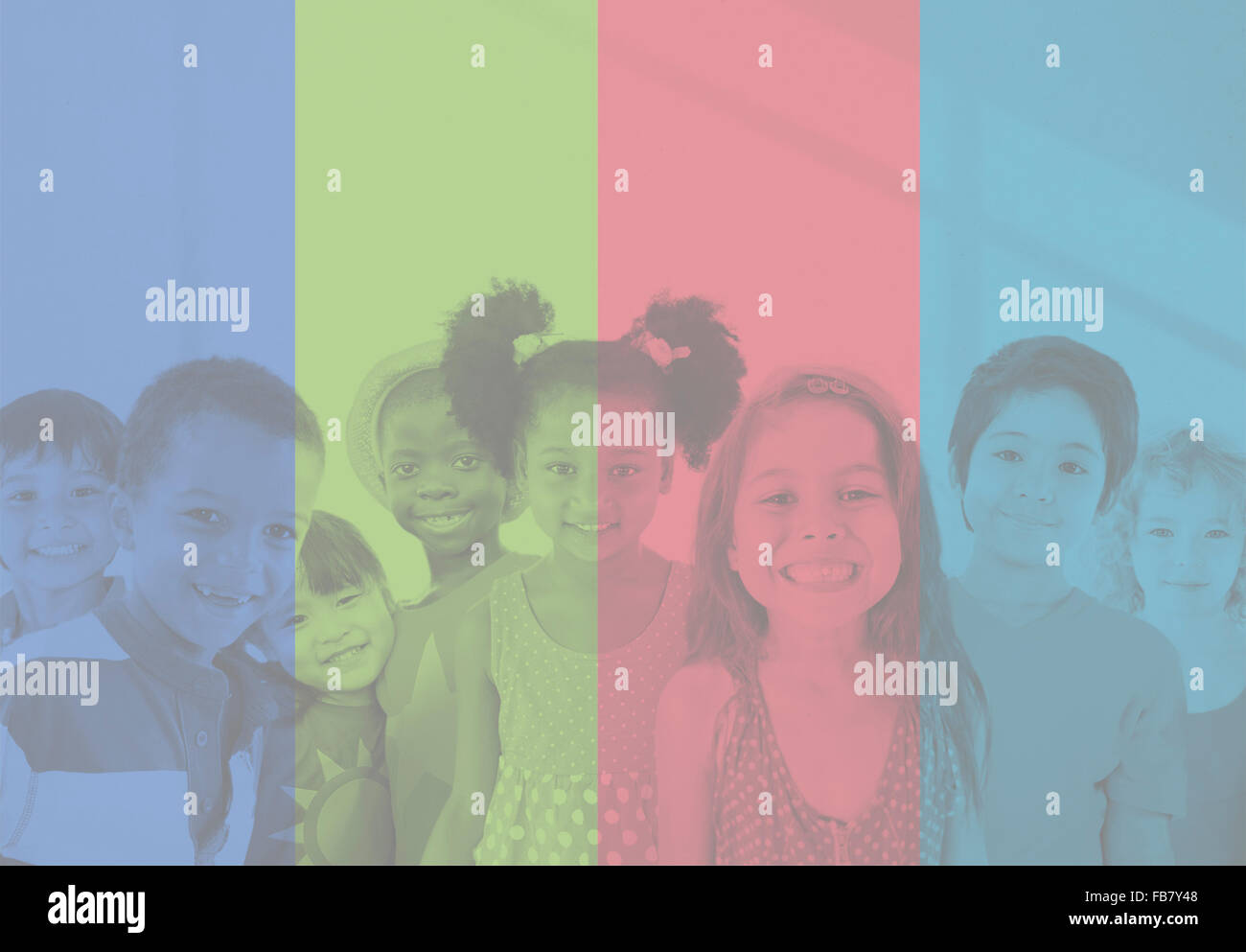 Diversity Children Friendship Innocence Smiling Concept Stock Photo - Alamy