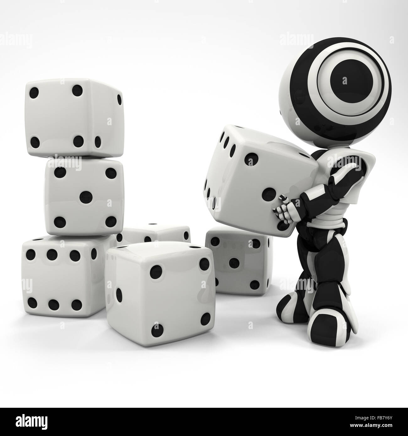 A robot stacking some rather large dice Stock Photo Alamy