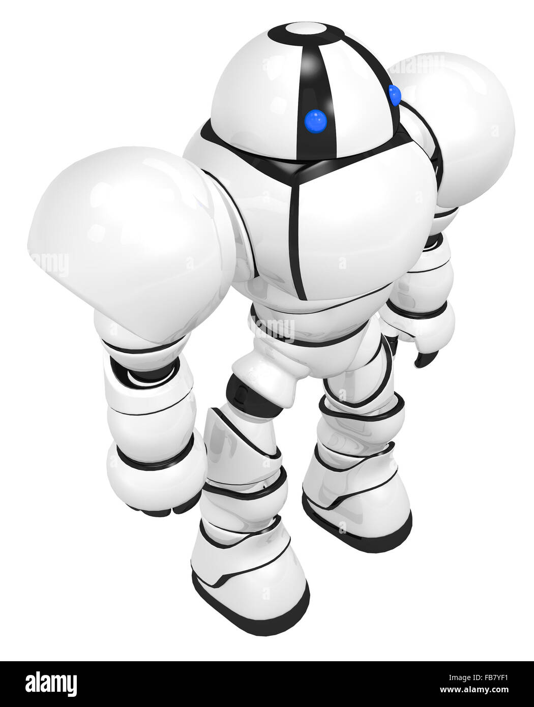Giant robot viewed from the top, strong and umoving obstacle Stock ...