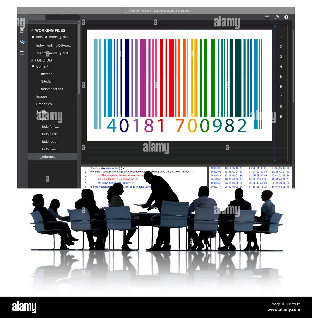 Bar Code Encryption Interface Coding Concept Stock Photo