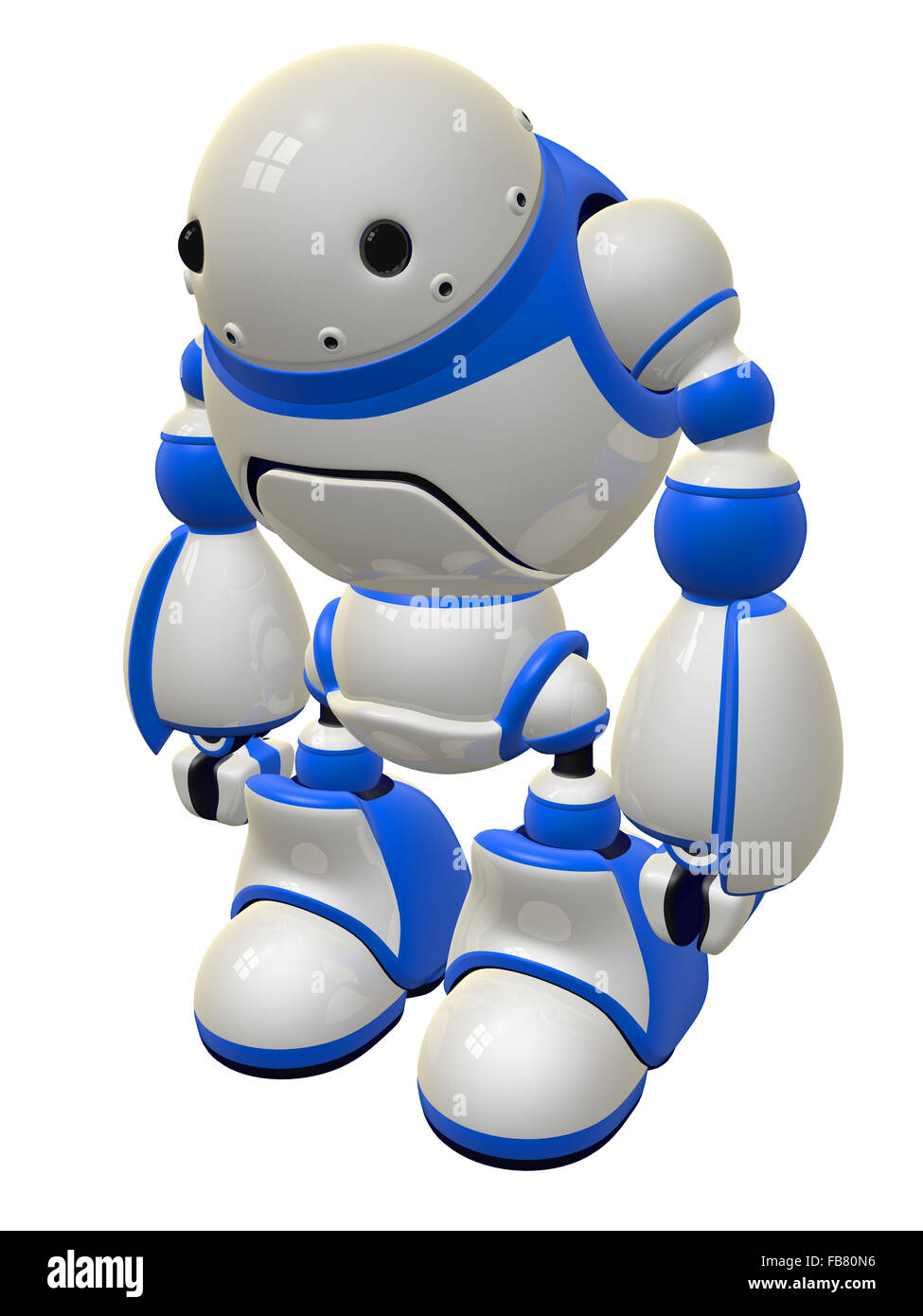 Security robot standing ready to defend. But who would want to fight a robot this cute?. Stock Photo