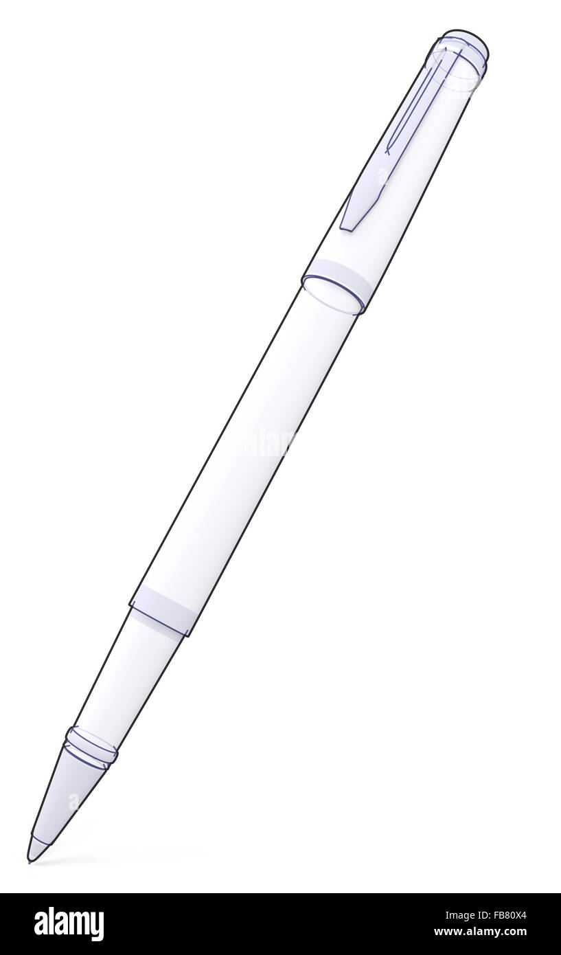 A ballpoint pen technical drawing. Good to illustrate planning and