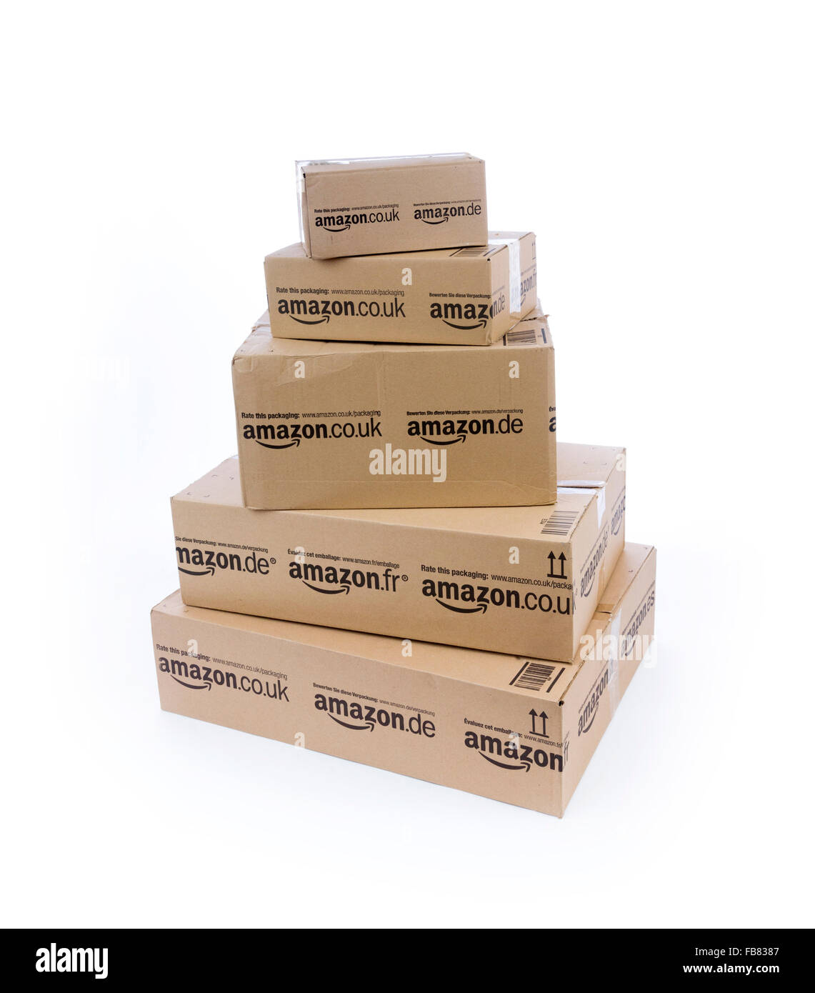 Amazon parcels Stock Photo