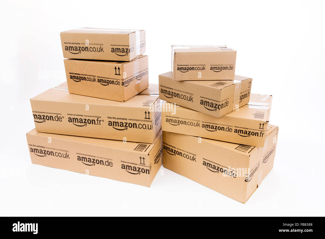 Amazon parcels Stock Photo
