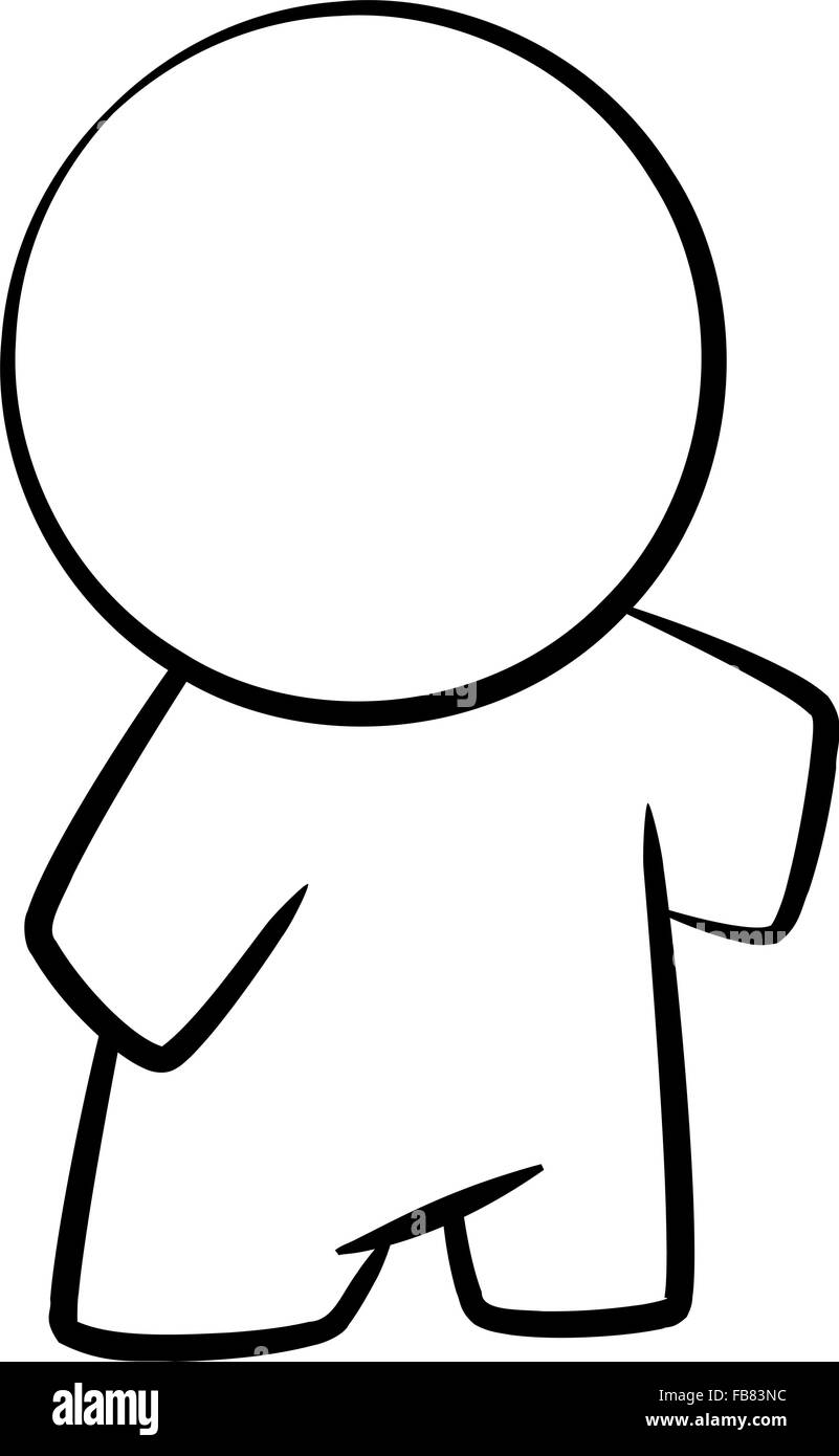 Line drawing of a simple cartoon person. Stock Vector