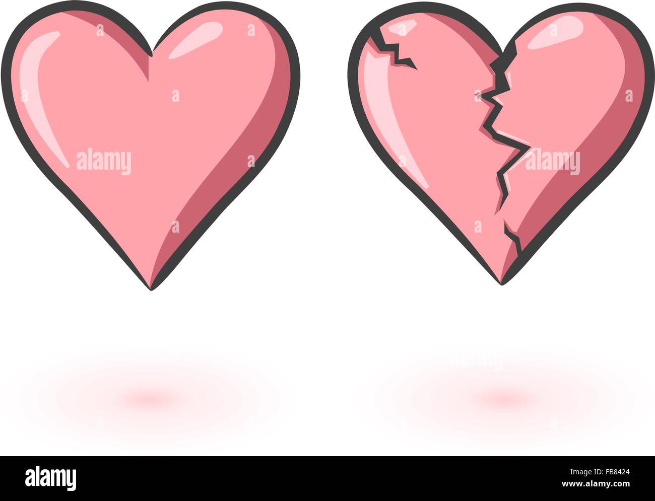 A heart and a broken heart Stock Vector Image & Art - Alamy