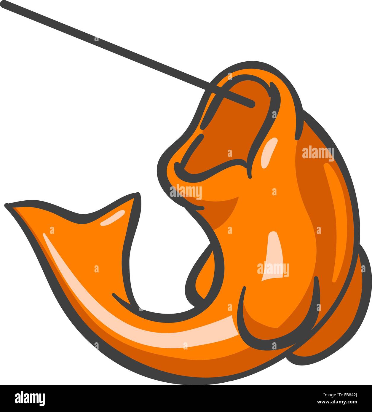 An orange fish. Unlike most fish, this one tastes like oranges Stock