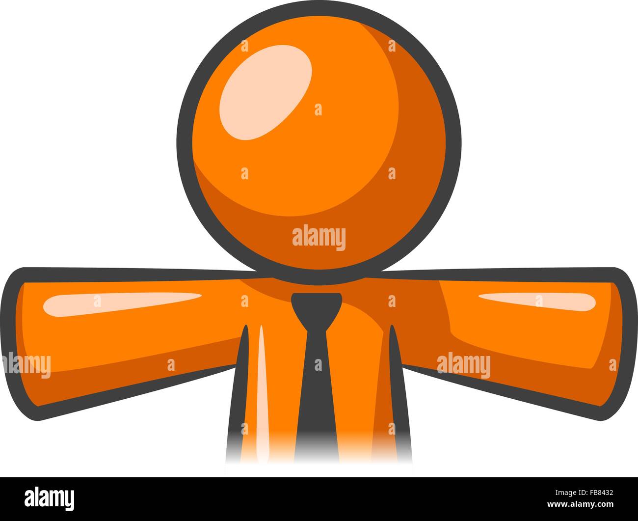 Orange man with arms open surprised, or ready to give a hug. Stock Vector
