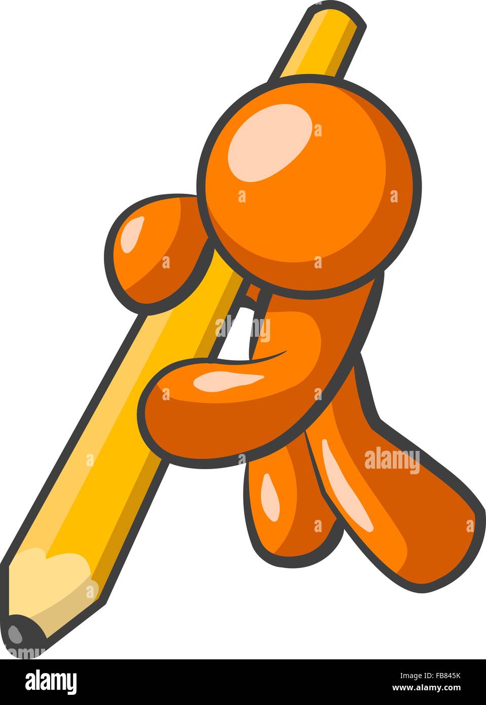 An orange man drawing with a large pencil Stock Vector Image & Art Alamy