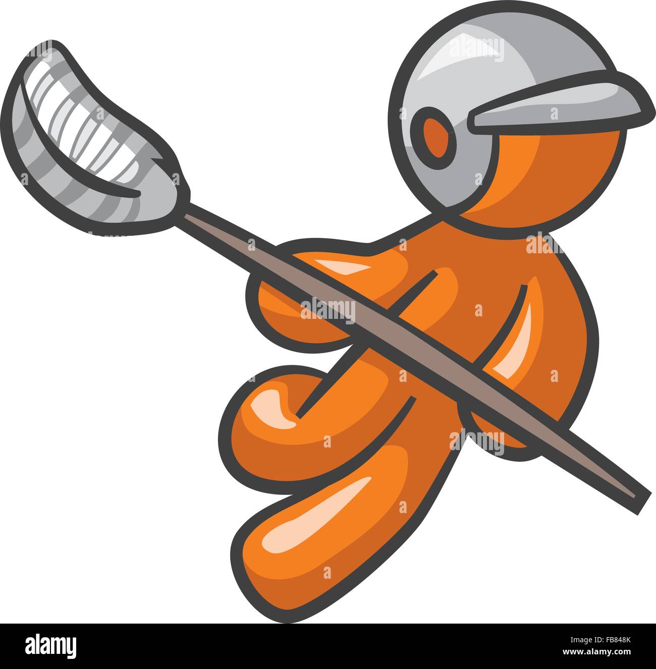 Orange man playing lacross running in action Stock Vector Image & Art