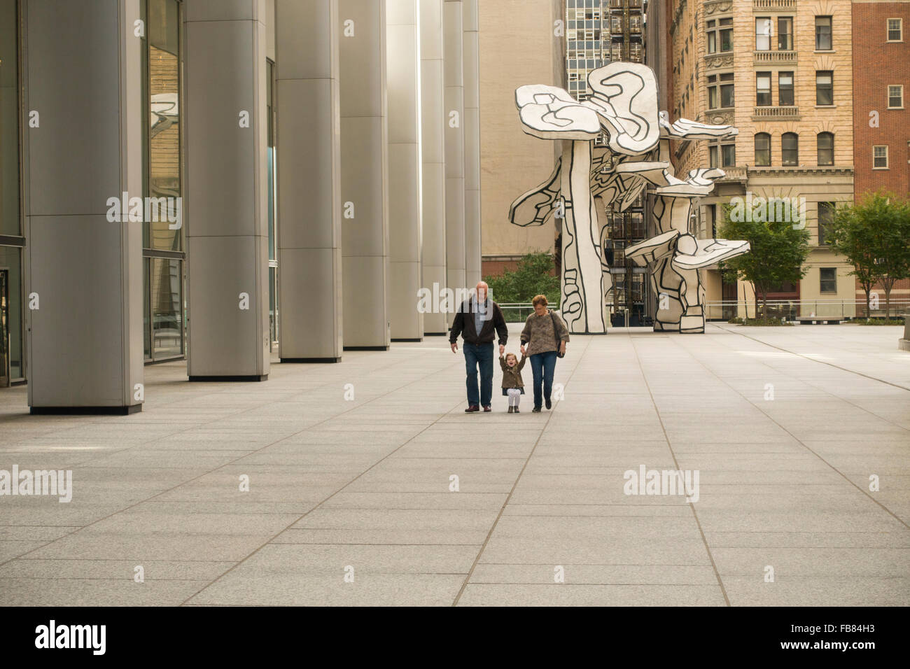 Group of Trees sculpture by Jean DuBuffet in front of Chase bank building in Manhattan NYC Stock Photo