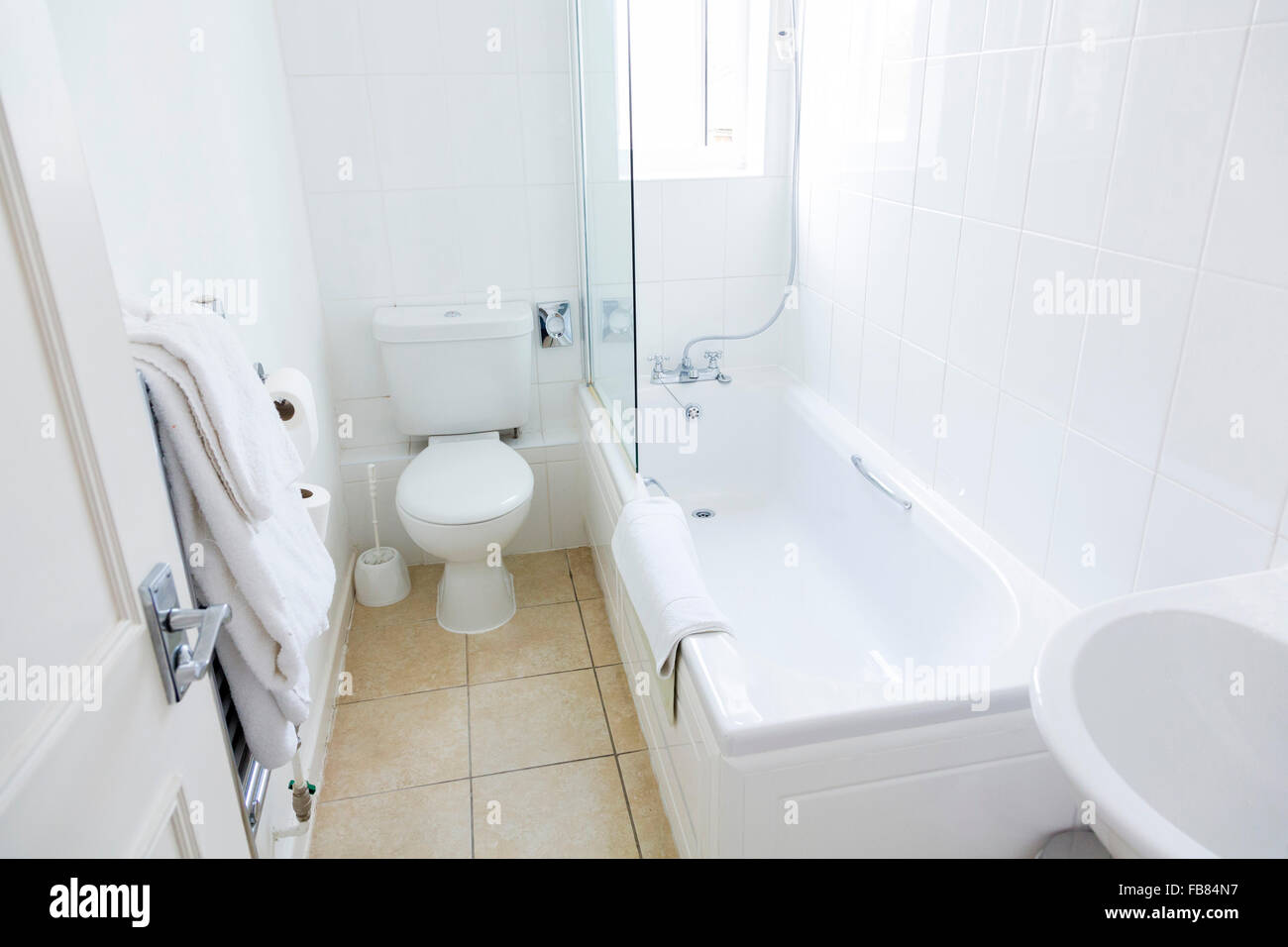 hotel en-suite bathroom in the UK Stock Photo