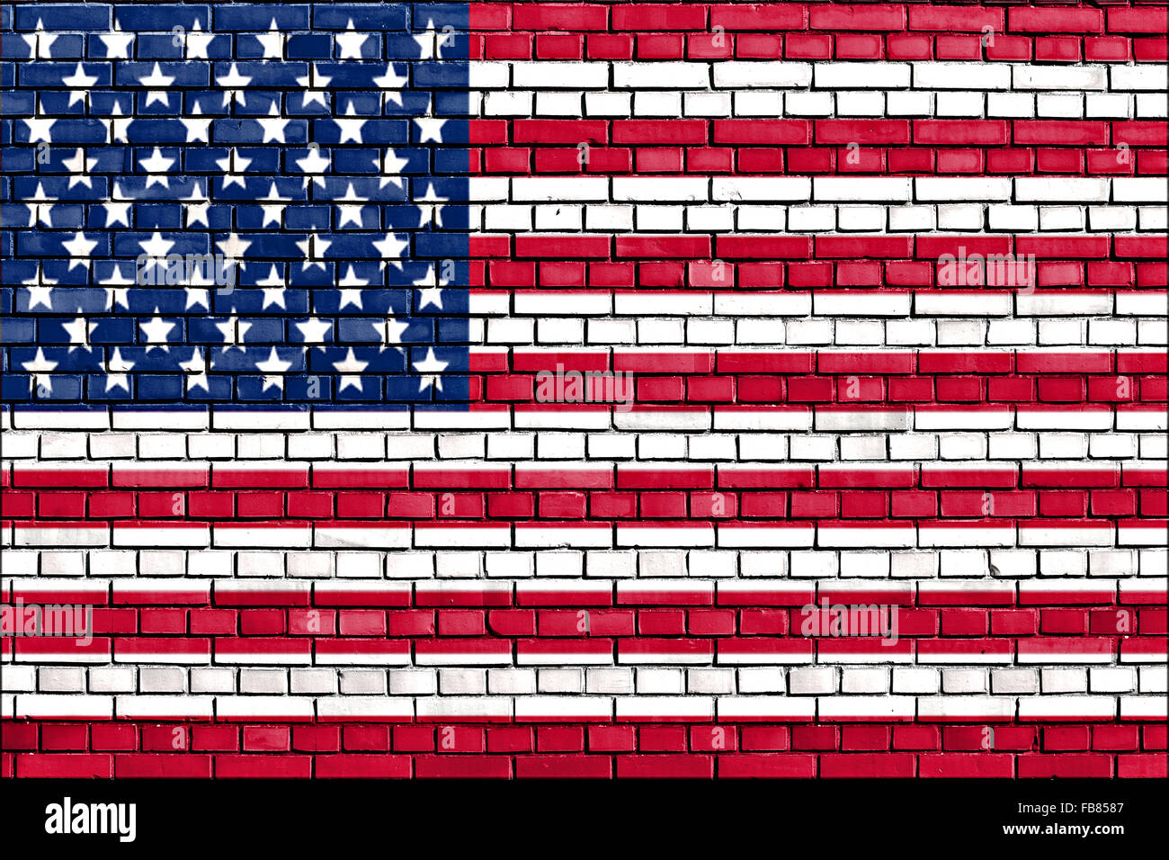 flag of USA painted on brick wall Stock Photo - Alamy