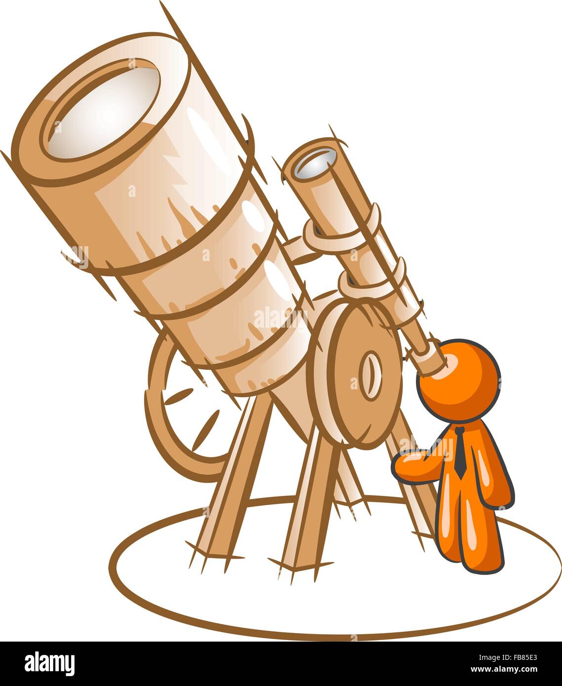 Orange man peering through old fashioned telescope, da vinci style Stock  Vector Image & Art - Alamy