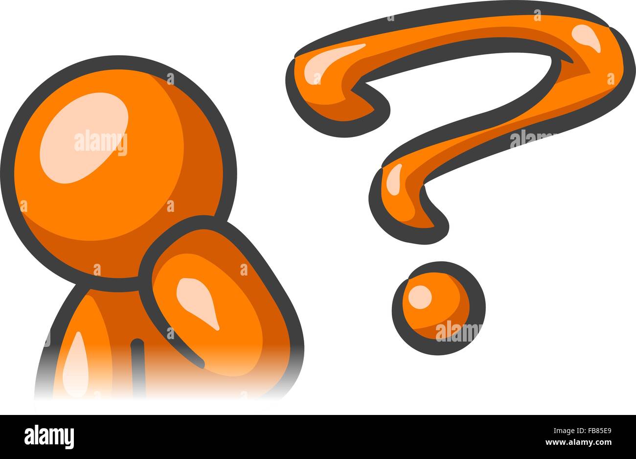 Orange man pondering and question mark Stock Vector Image & Art Alamy