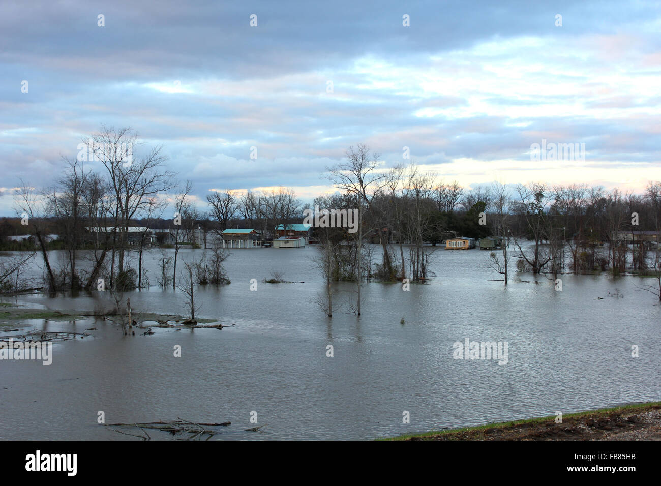 Mississippi river flood Stock Photo