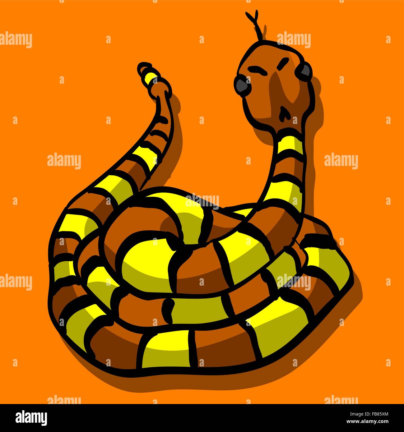 Illustration of a Cute Menacing Looking Snake Stock Vector Image & Art -  Alamy