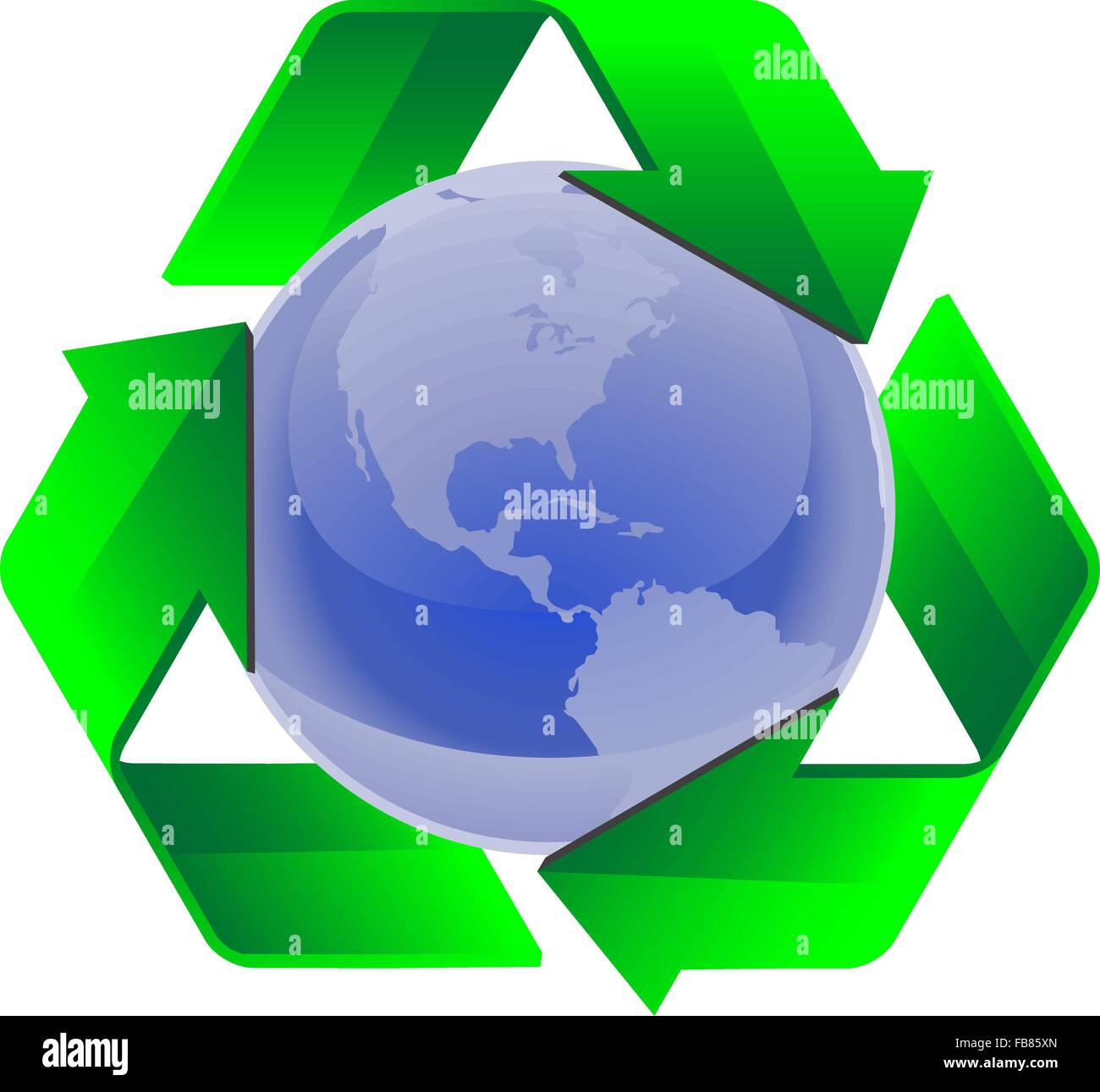 A blue globe surrounded by a recycling symbol Stock Vector Image & Art ...