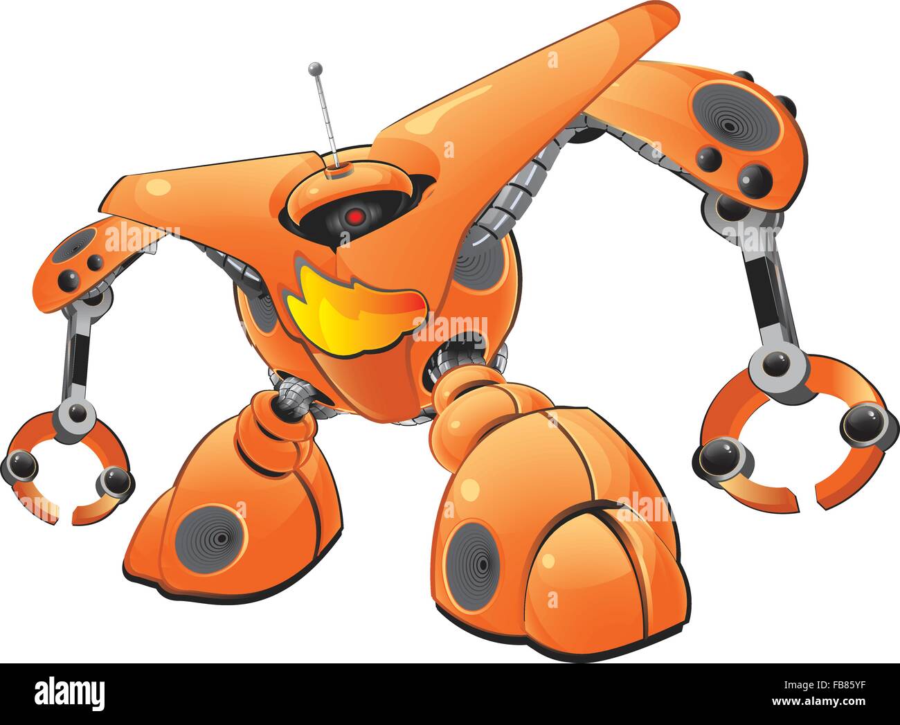 A giant orange robot, created as part of an internet robot series, a  concept in internet security. Notice the firewall on his ch Stock Vector  Image & Art - Alamy