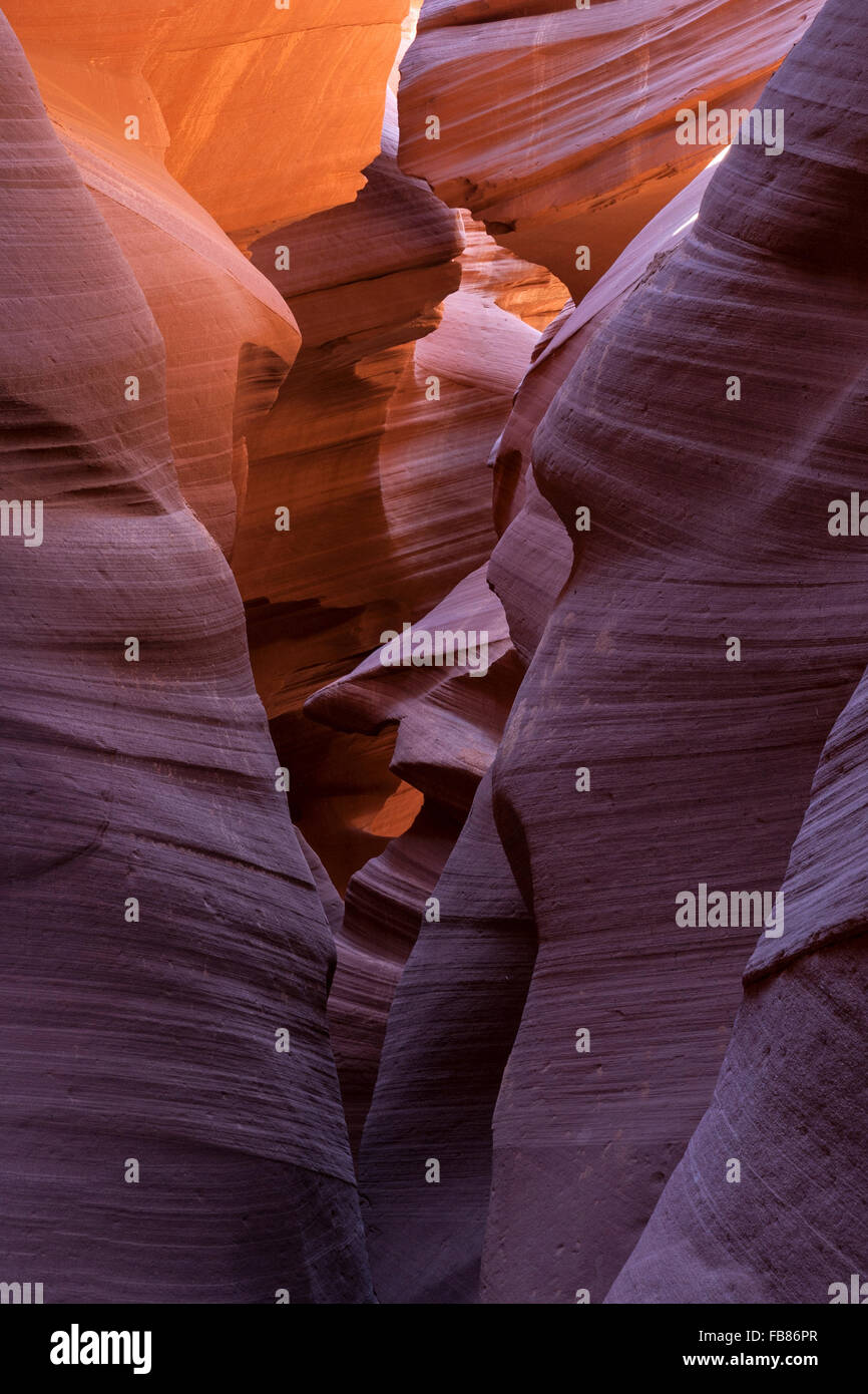 Colourful sandstone formations, Lower Antelope Canyon, Slot Canyon ...