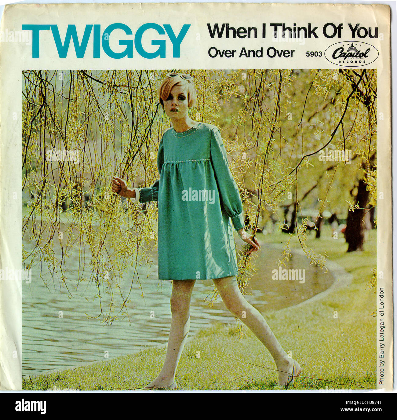 TWIGGY -  picture sleeve cover of 45 single 'When I Think of You', circa 1960s.  Photo Courtesy Granamour Weems Collection. Stock Photo