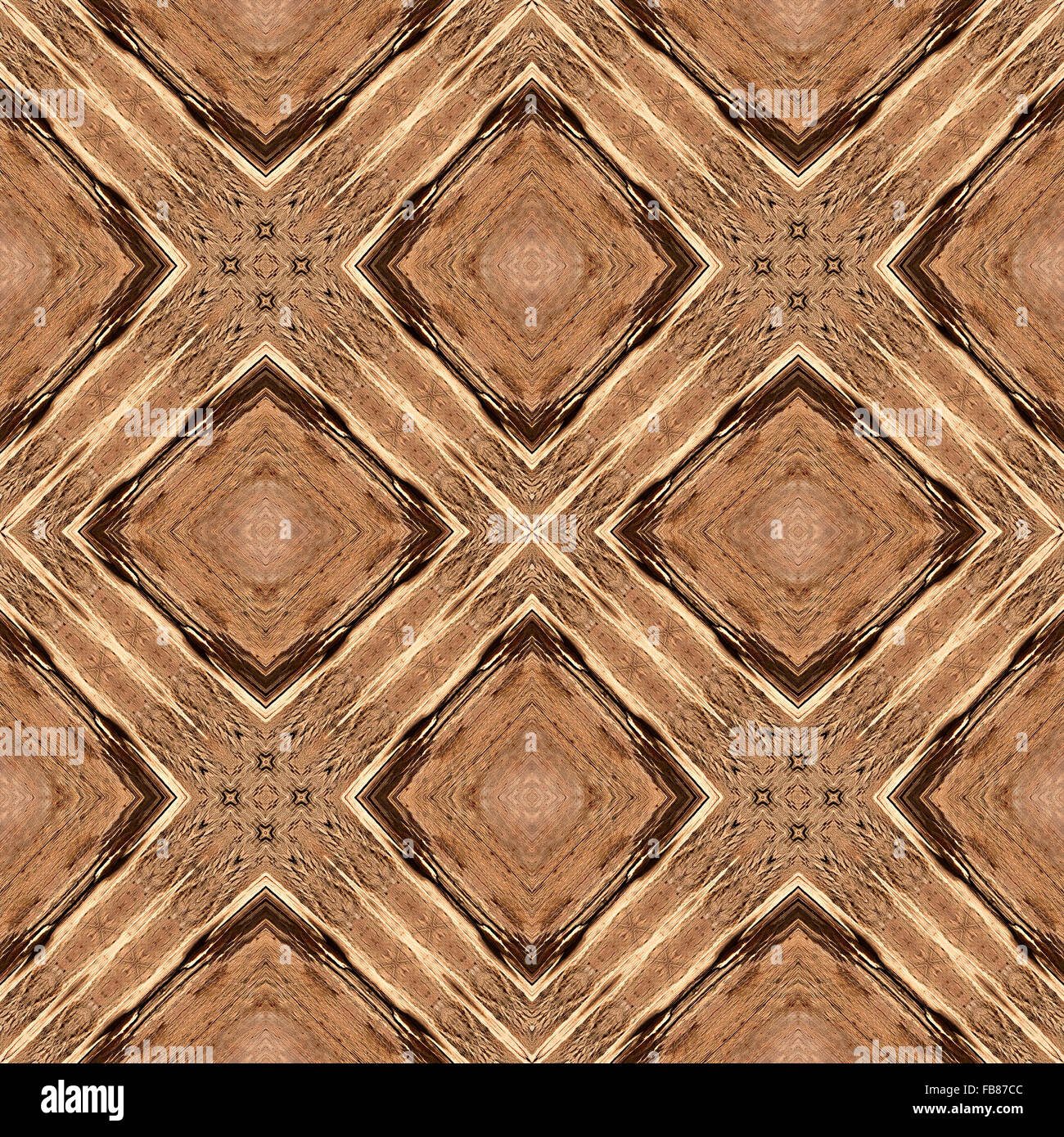 Wooden seamless abstract background or texture geometric illustration, inlay. Stock Photo