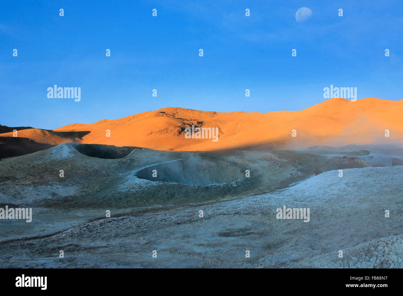 Craters volcanic landscape in the deserts of Bolivia Stock Photo