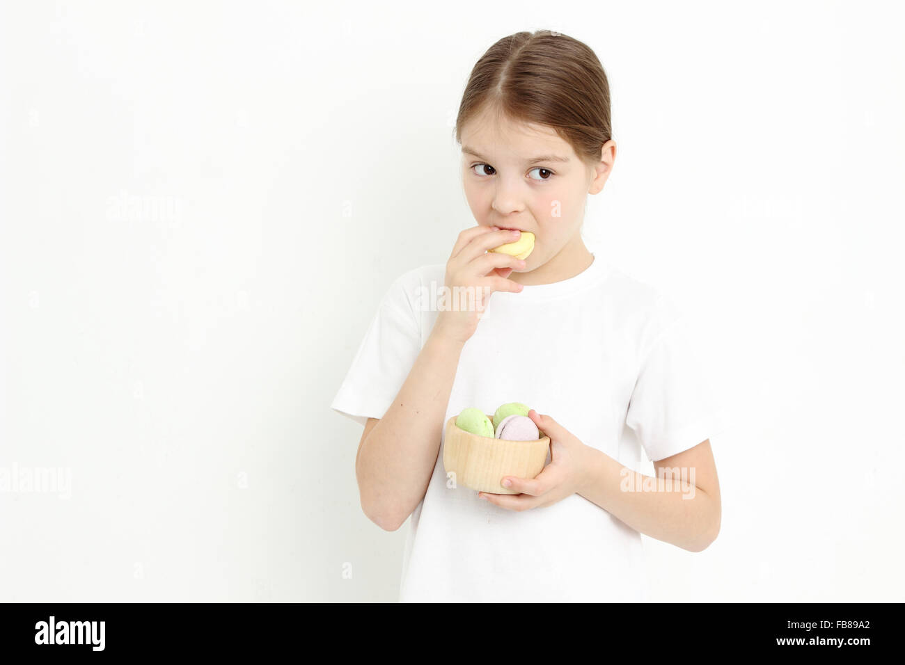 Kid with french food Stock Photo
